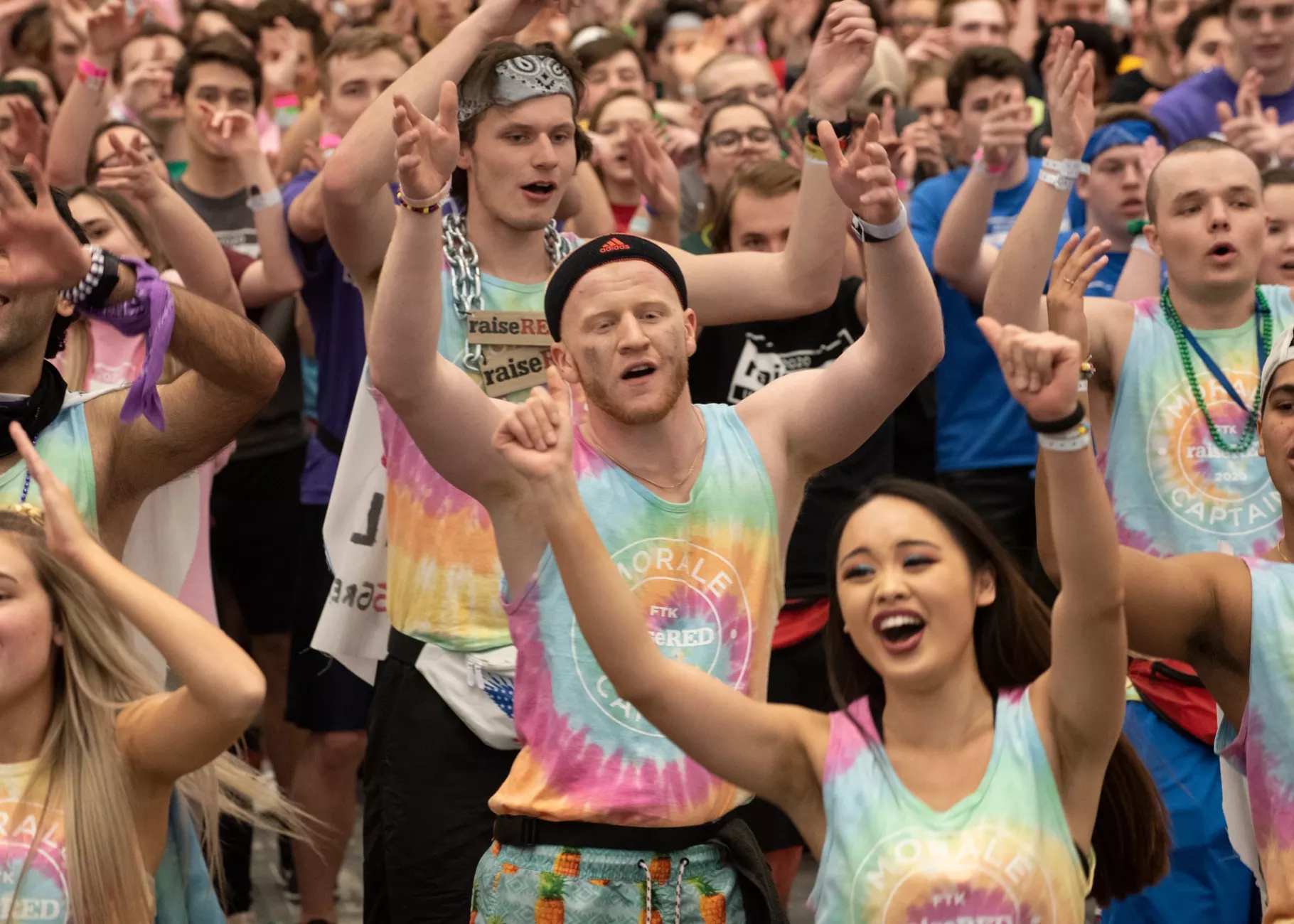 Students dance and sing at the 2020 raiseRed Dance Marathon.